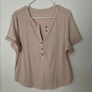 Women's Beige Button-Up Top